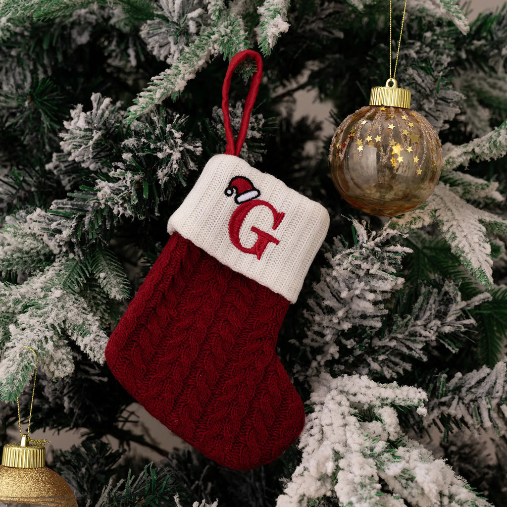 Monogram Christmas Knit Stockings