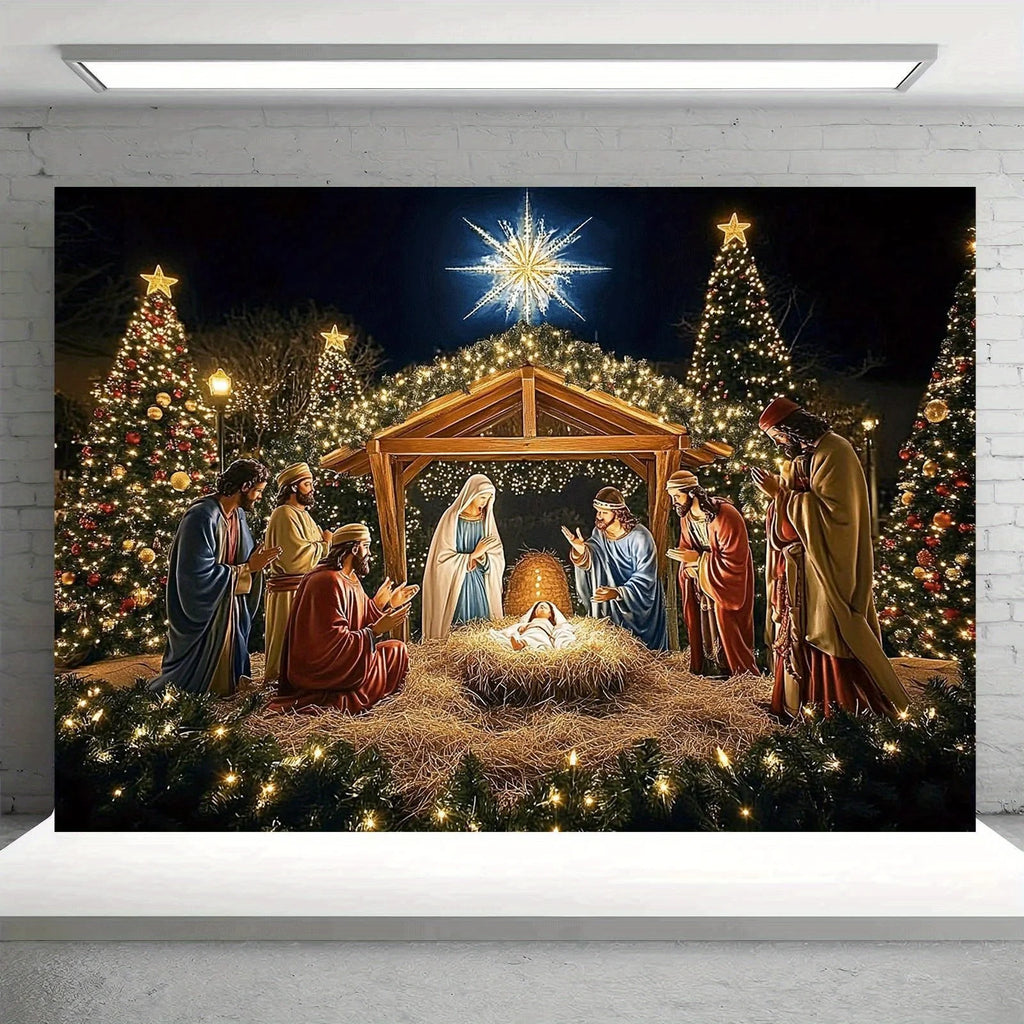 Christmas Nativity Garage Door Banner