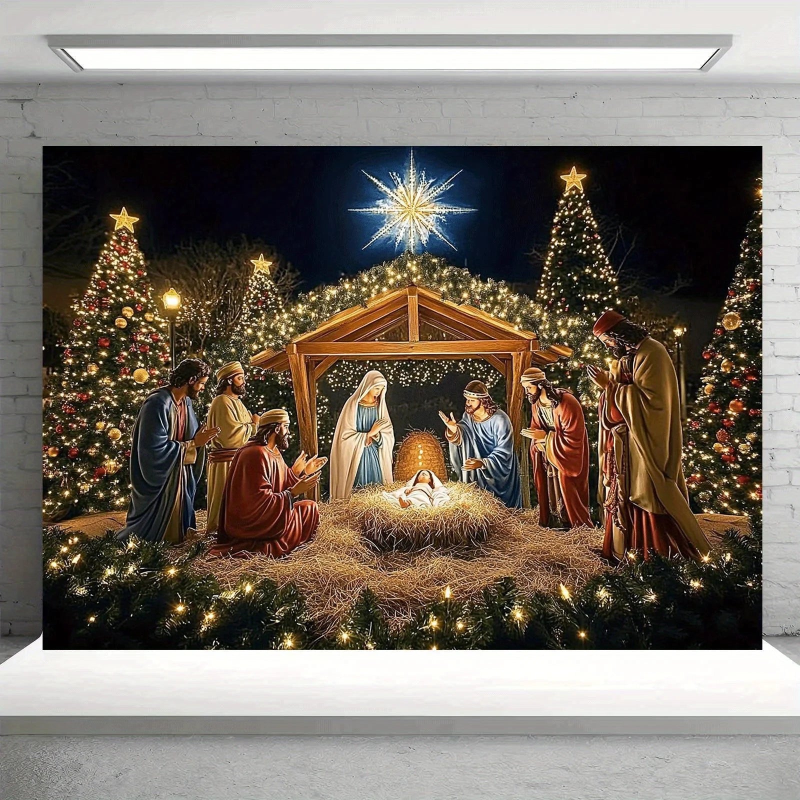 Christmas Nativity Garage Door Banner