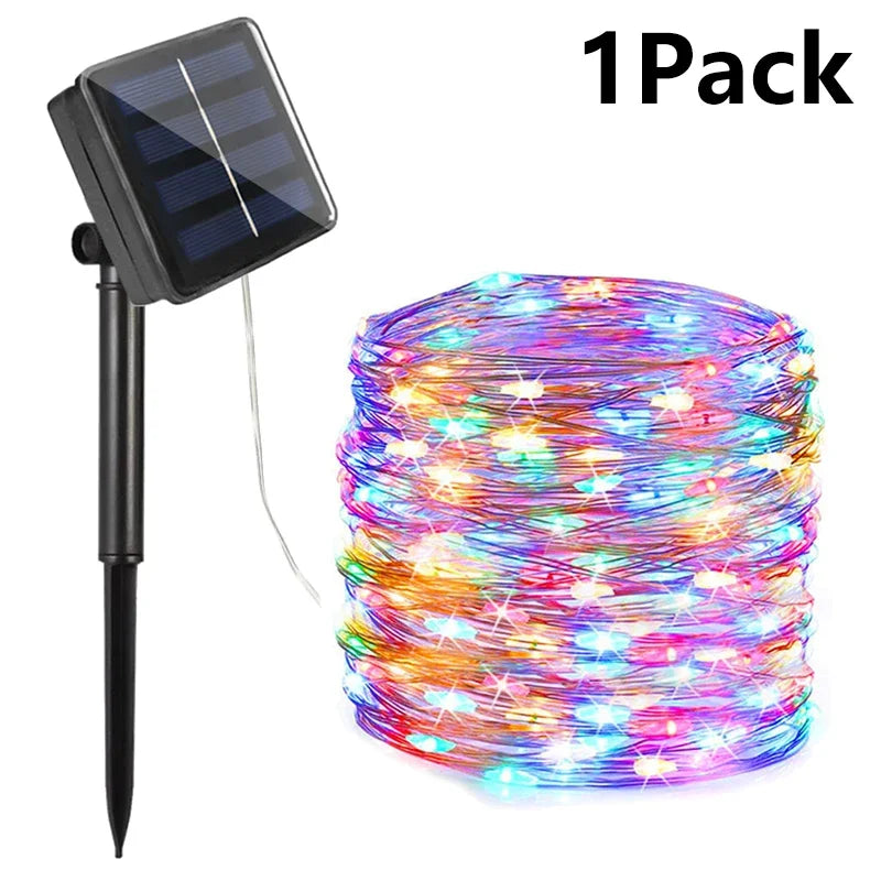 Solar Christmas Path Garland Lights