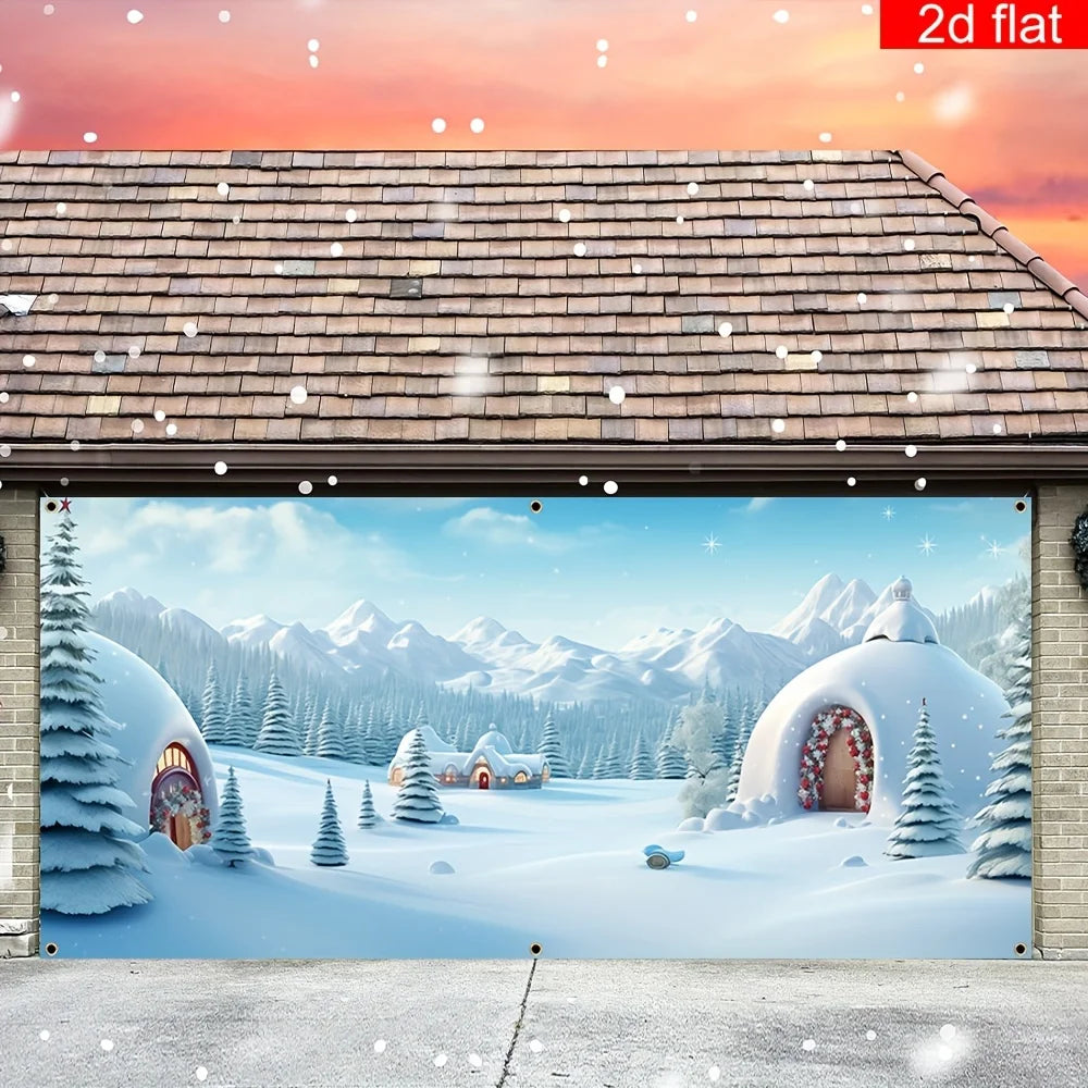 Christmas Winter Wonderland Garage Banner