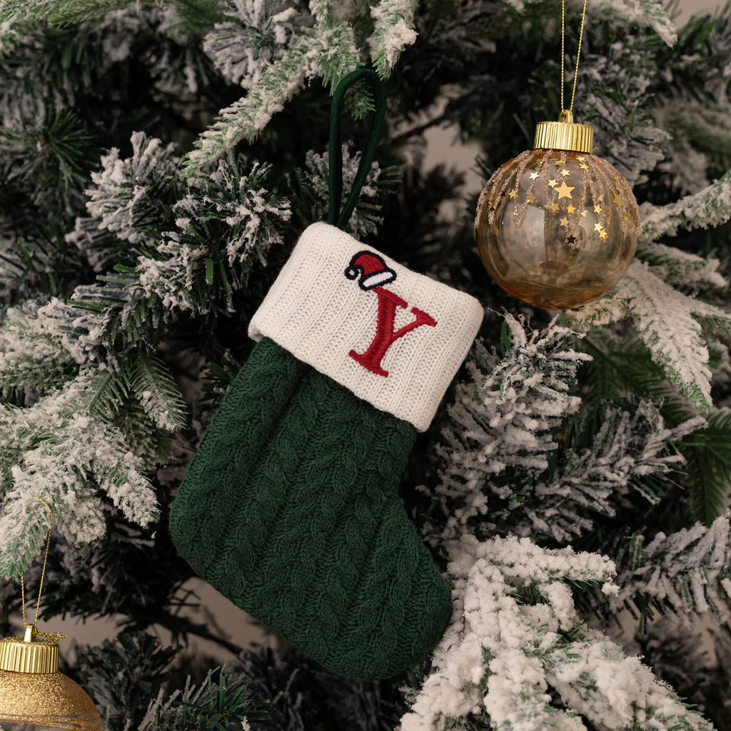 Monogram Christmas Knit Stockings