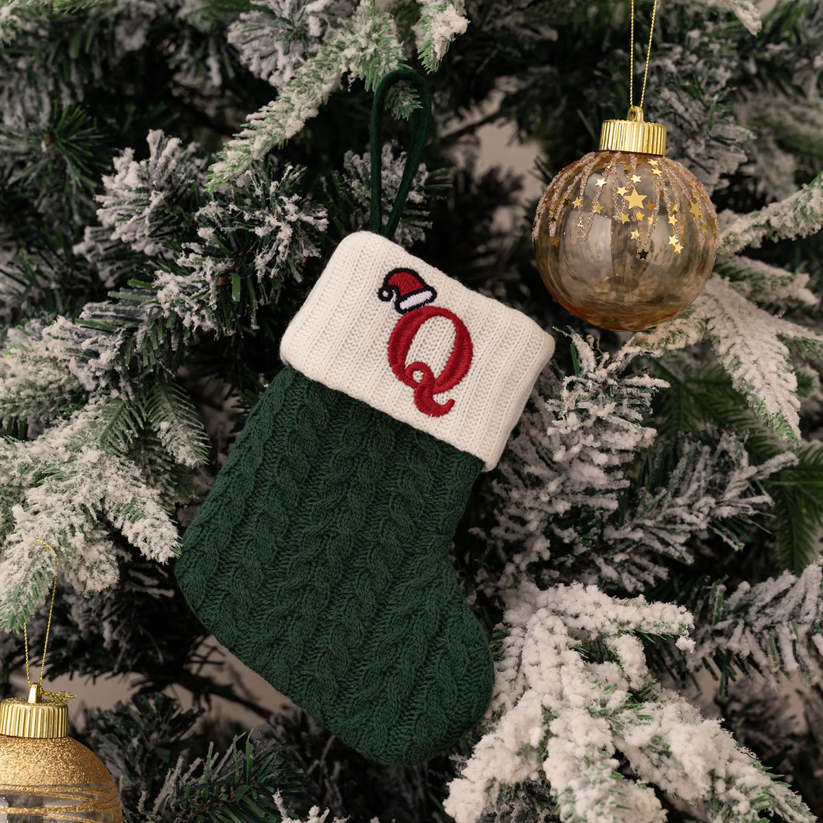 Monogram Christmas Knit Stockings