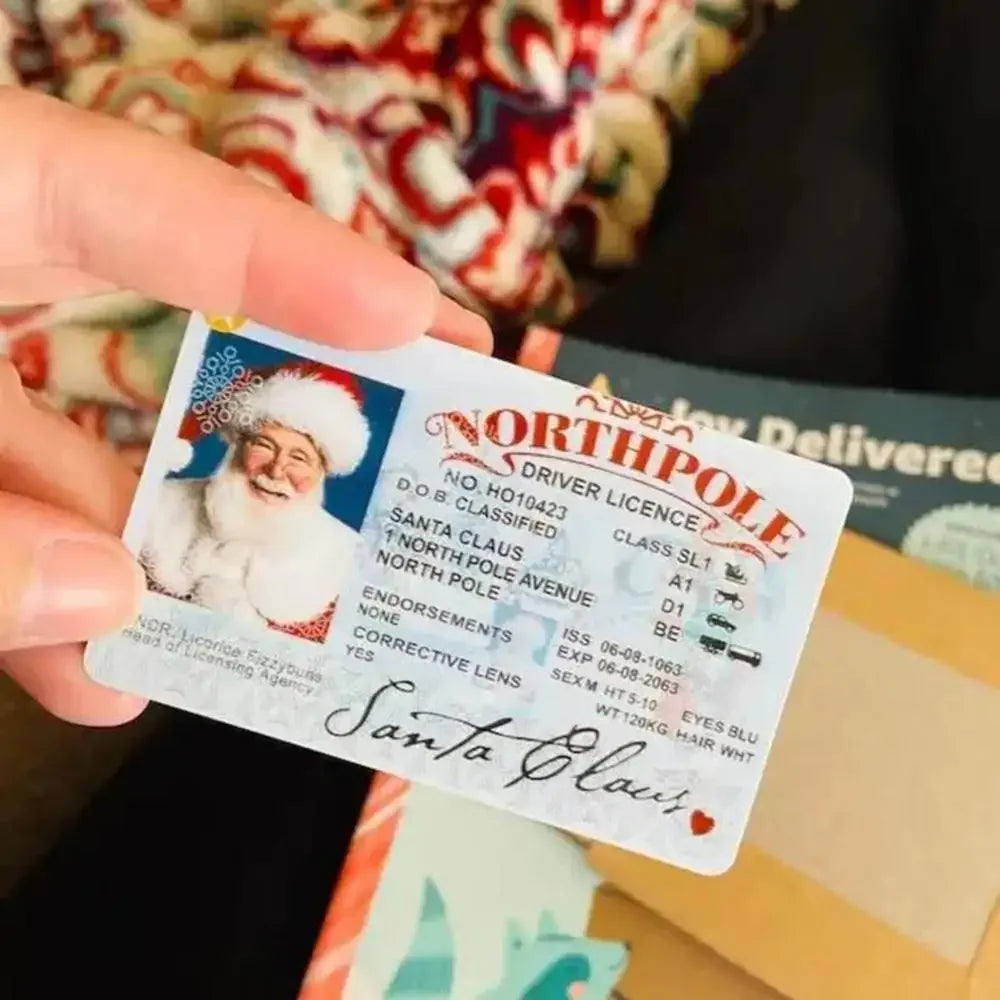 Cards Santa Claus Flying Licence Christmas Eve