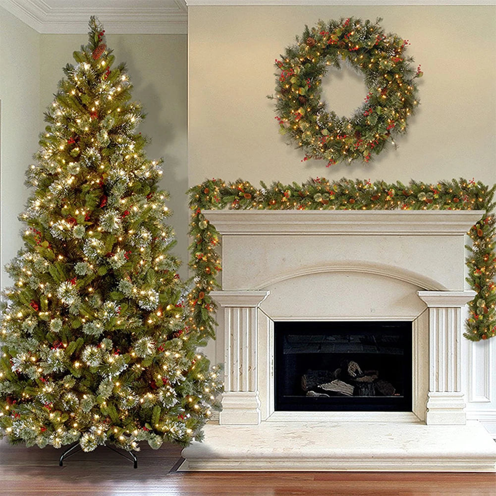 Christmas Pinecone & Red Berries Wreath Garland