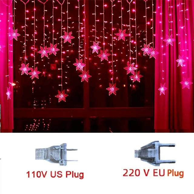 Christmas Snowflakes Flashing Curtain Holiday