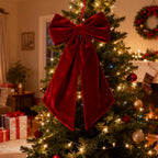 Christmas Bow Red Velvet Tree Toppers Ornament