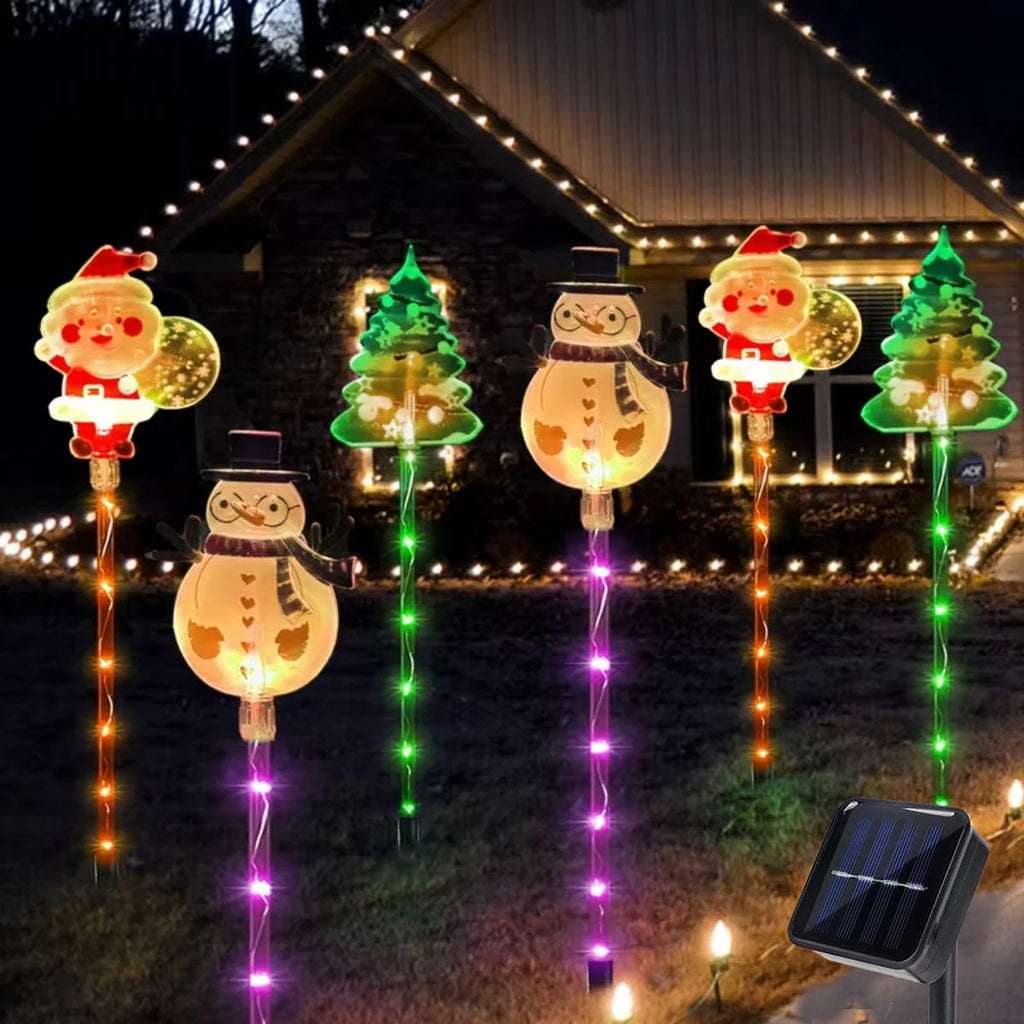 Solar Santa Tree and Reindeer Lights