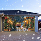Christmas Express Train Garage Door Banner