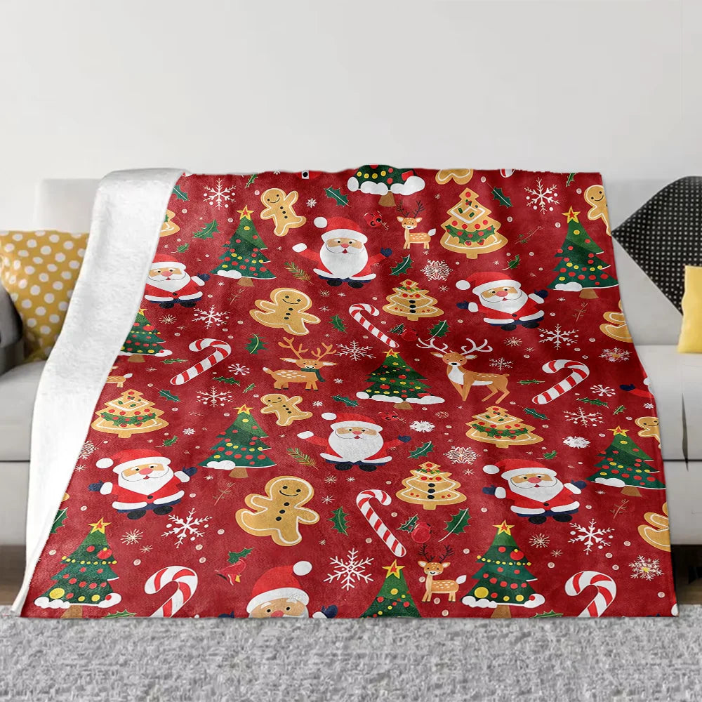 Festive Christmas Santa Throw Blanket