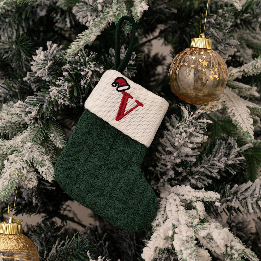 Monogram Christmas Knit Stockings
