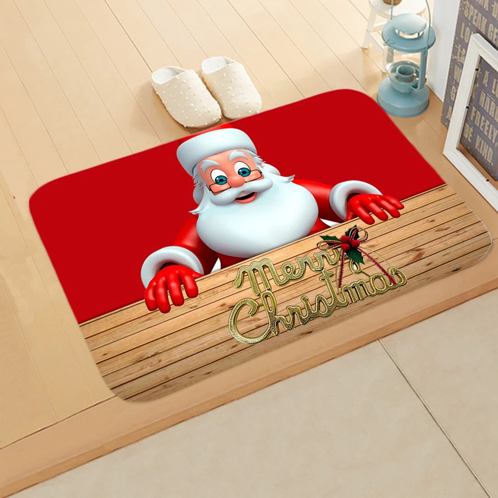 Christmas Door Mat Santa Claus Carpet Merry