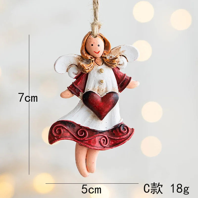 Merry Christmas Resin Santa angel Snowman Pendant