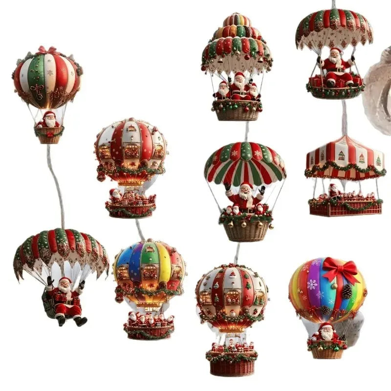 Santa Hot Air Balloon Ornaments