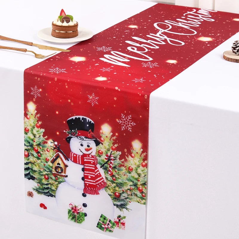 Santa Claus Christmas Table Runner Flag Noel