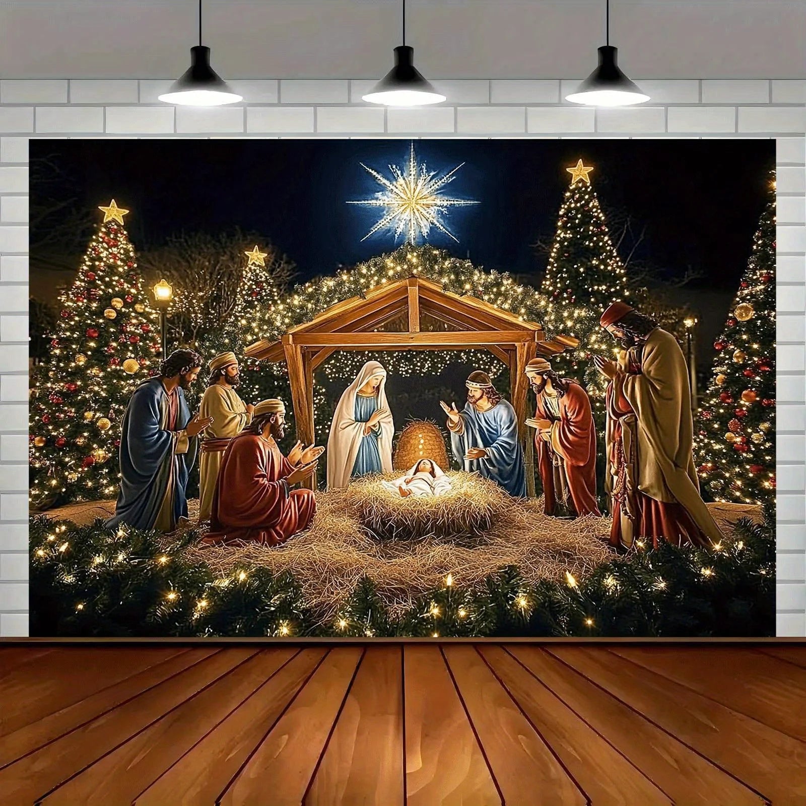 Christmas Nativity Garage Door Banner