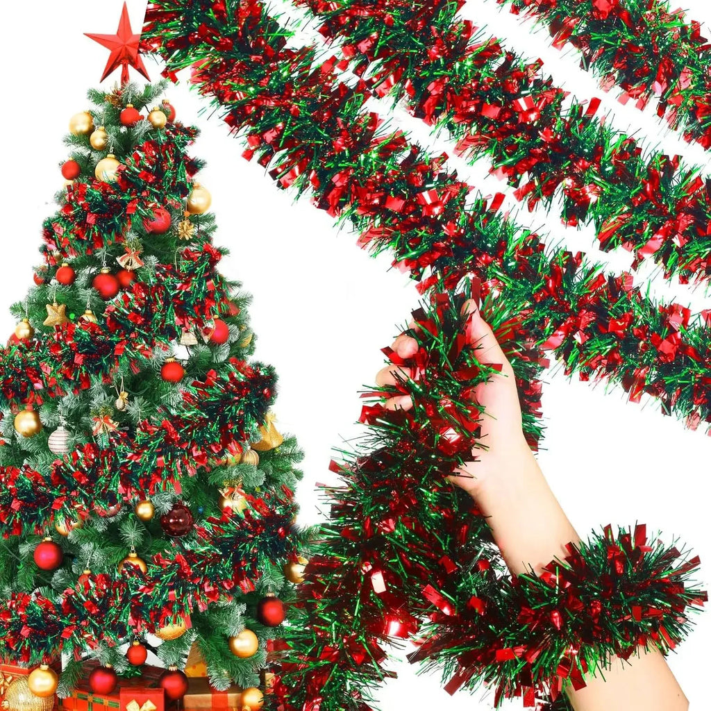 Christmas Tinsel Garland Wreath