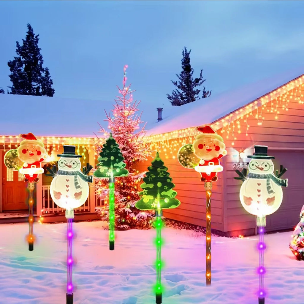 Solar Santa Tree and Reindeer Lights