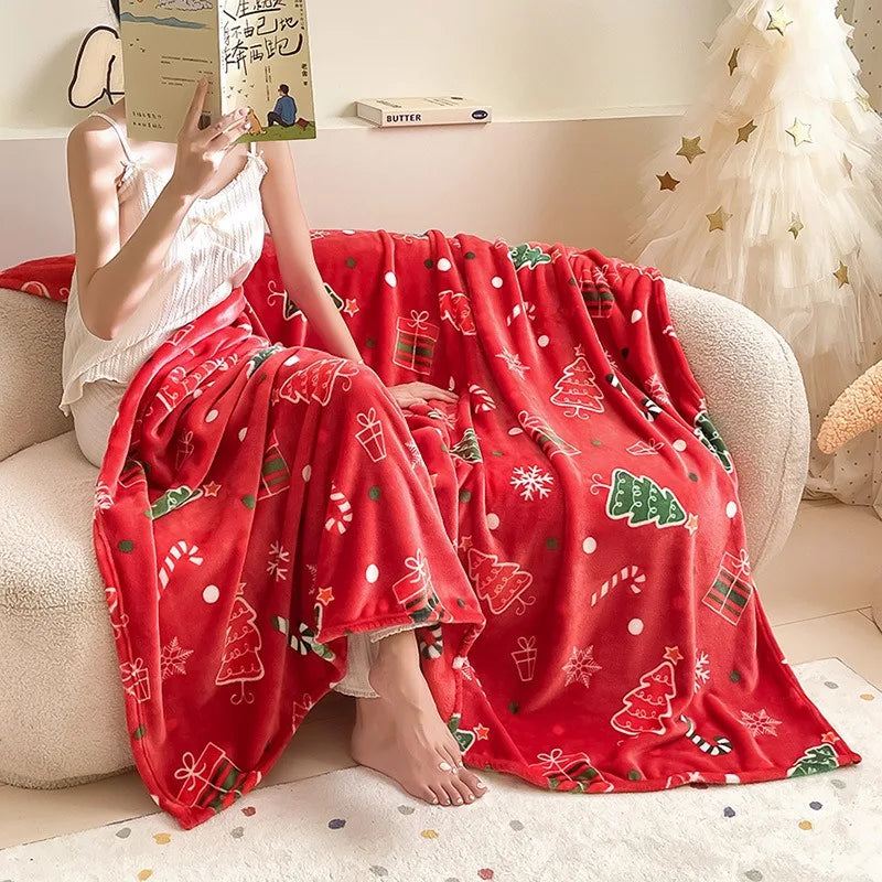 Snuggly Christmas Flannel Throw
