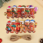Christmas Gingerbread Man Ornaments Tree Wooden Hanging