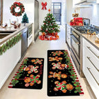 Christmas Cookies Tree Red Color Floor Mat