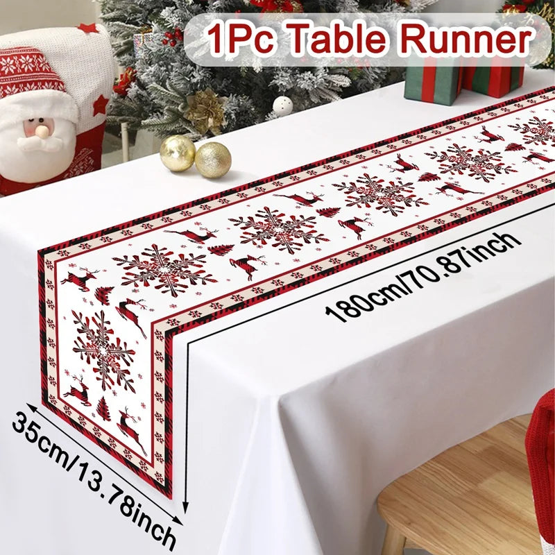 Santa Claus Christmas Table Runner Flag Noel