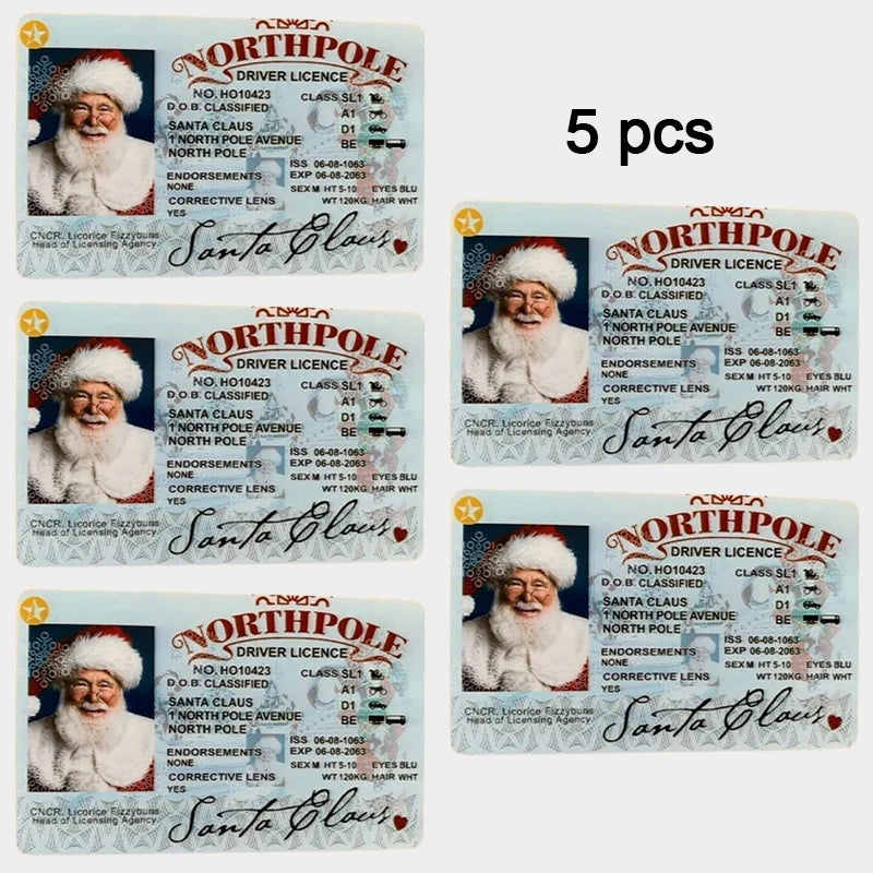 Cards Santa Claus Flying Licence Christmas Eve