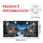 Christmas Night Village Scene Garage Door Banner