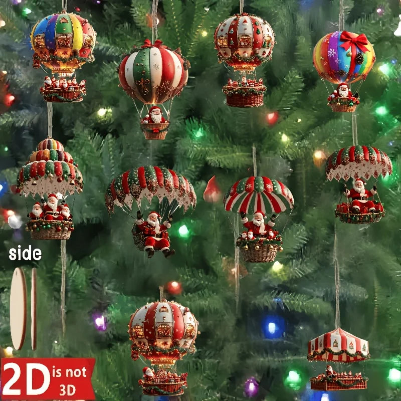 Santa Hot Air Balloon Ornaments