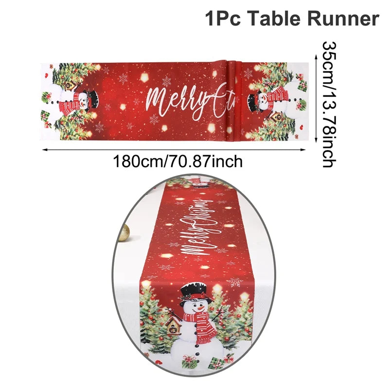 Santa Claus Christmas Table Runner Flag Noel