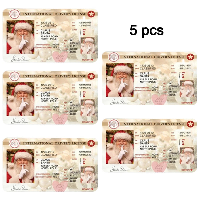 Cards Santa Claus Flying Licence Christmas Eve