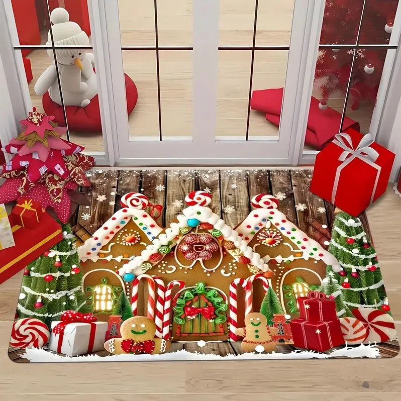 Festive Snowflake Holiday Rug