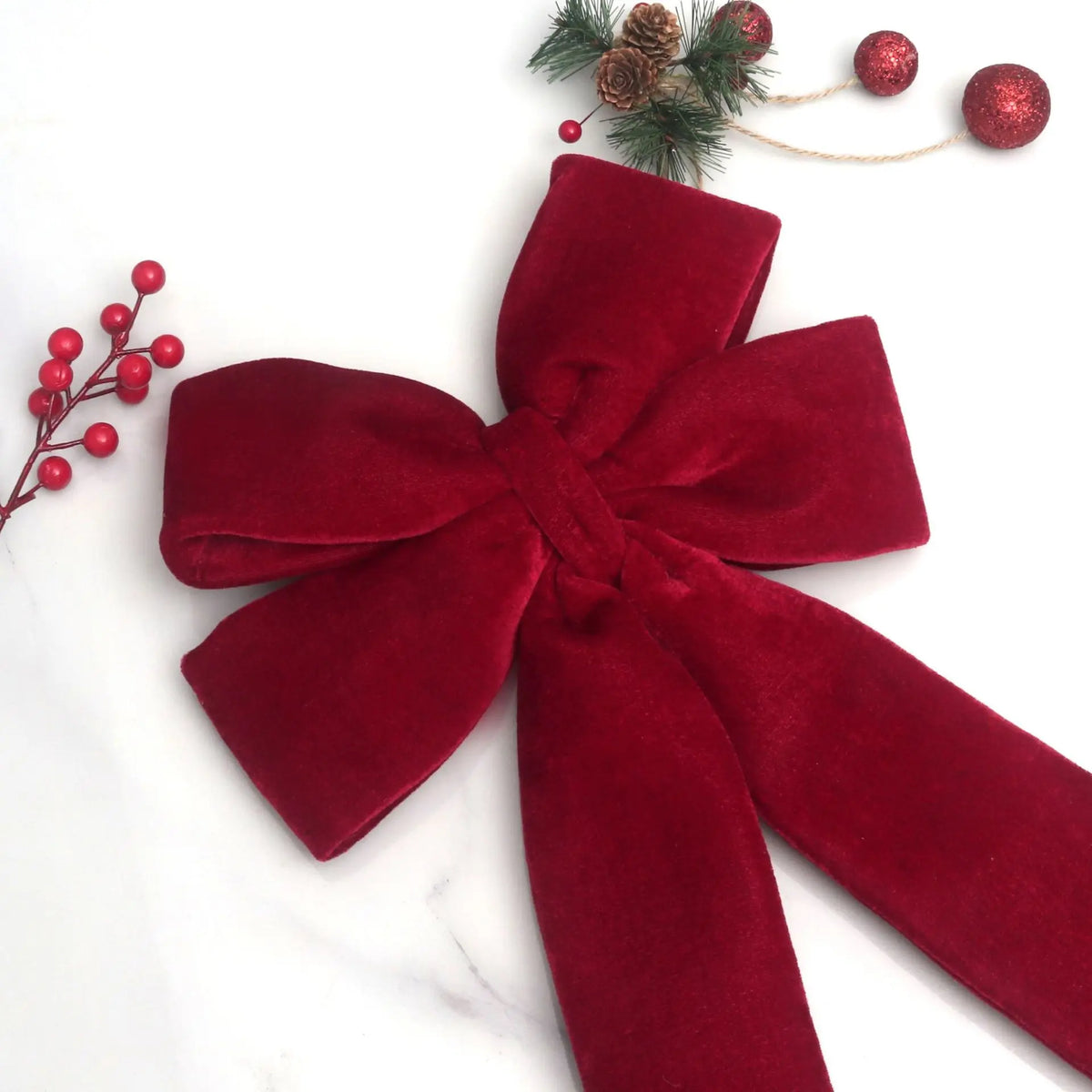 Red Christmas Bows Large Tree Topper Bow