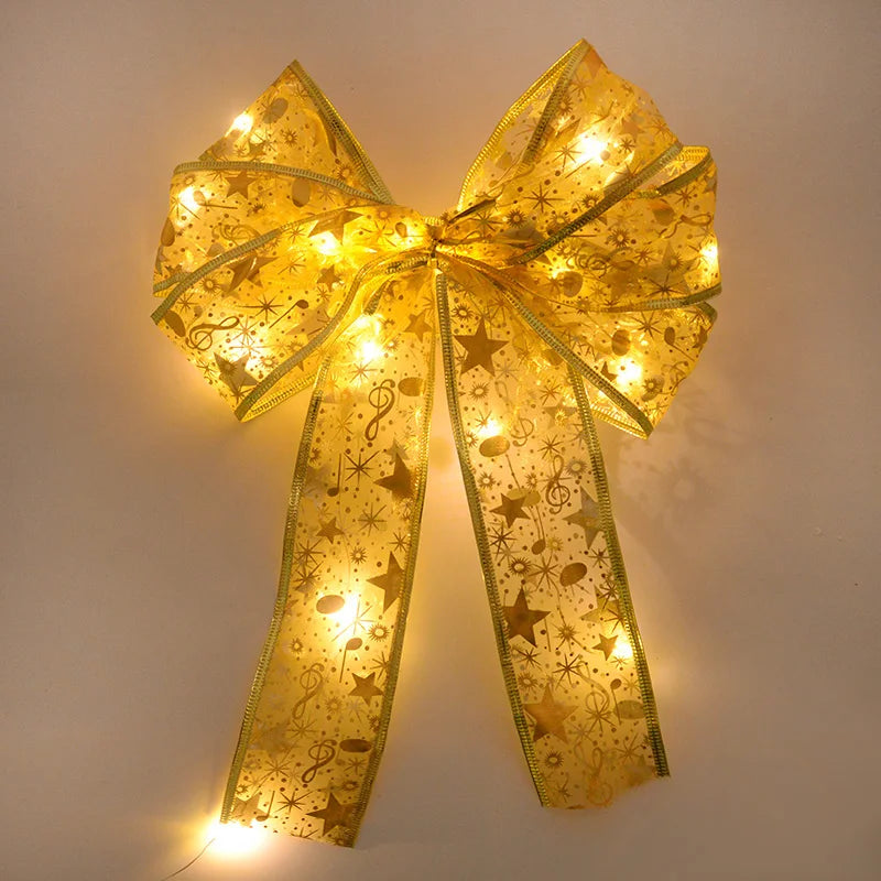 Christmas Tree Bow Ribbon Topper Hanging Ornament
