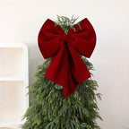 Christmas Bow Red Velvet Tree Toppers Ornament