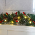 Christmas Pinecone & Red Berries Wreath Garland