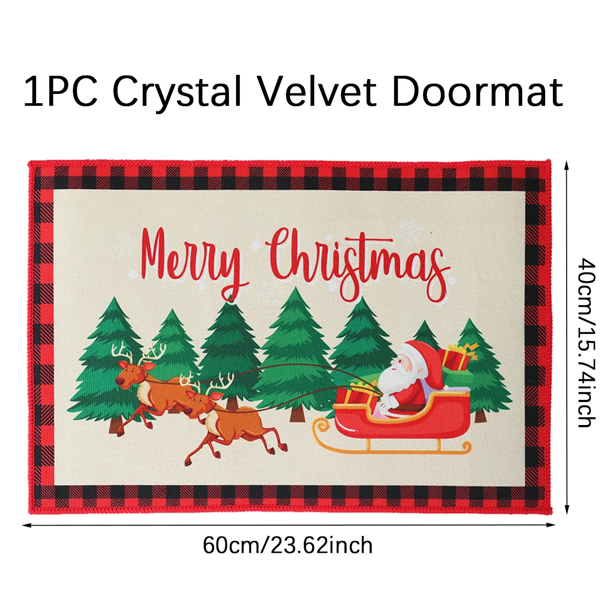 Christmas Door Mat Santa Claus Carpet Merry