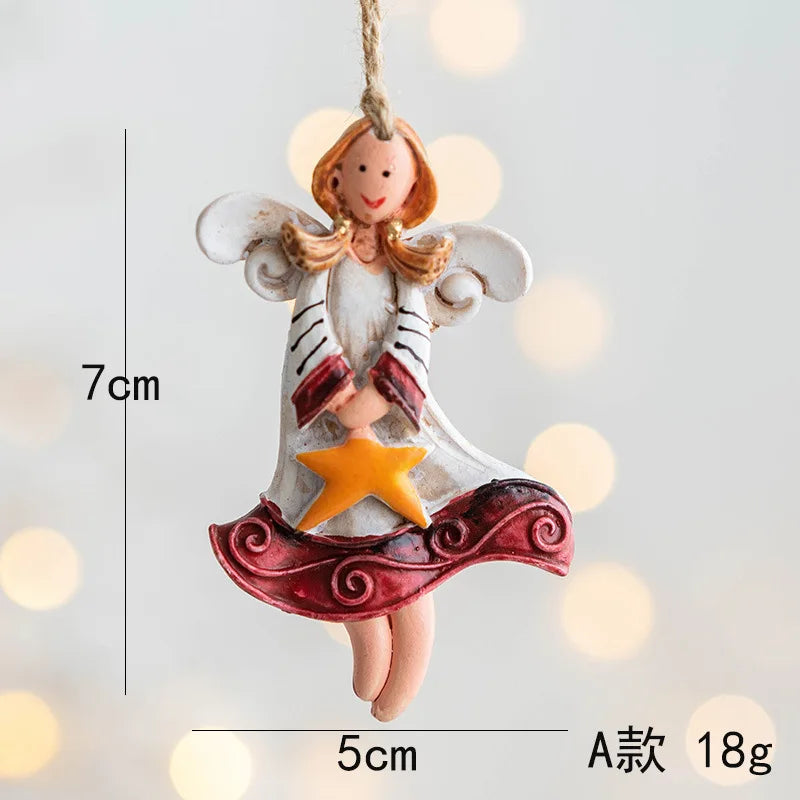 Merry Christmas Resin Santa angel Snowman Pendant