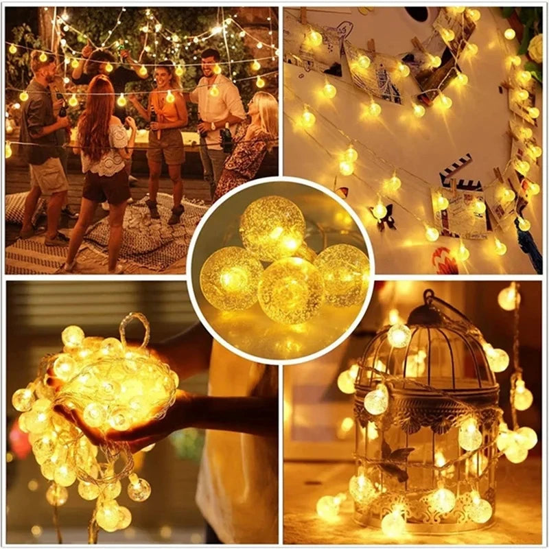 Crystal Ball Christmas String Lights