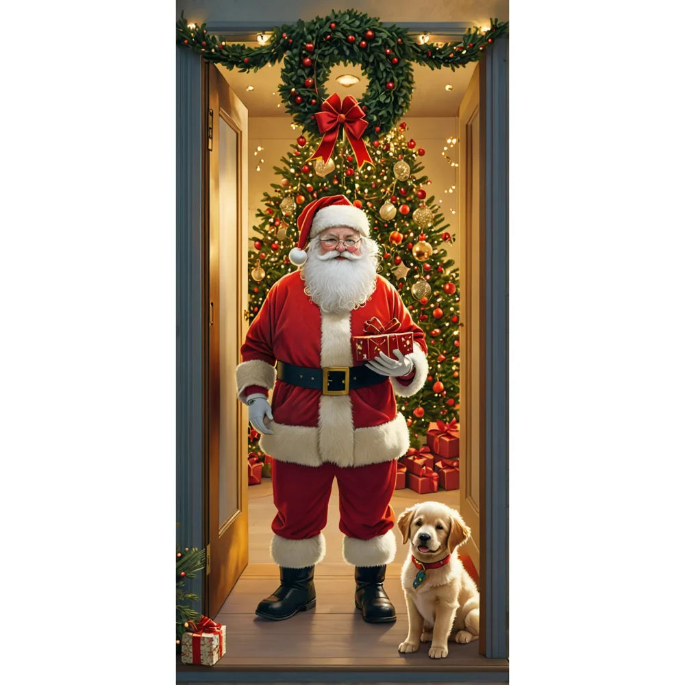 Santa Claus Christmas Tree Door Banner