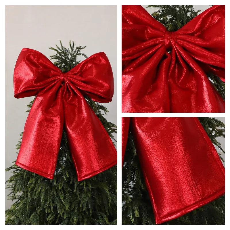 Christmas Bow Red Velvet Tree Toppers Ornament
