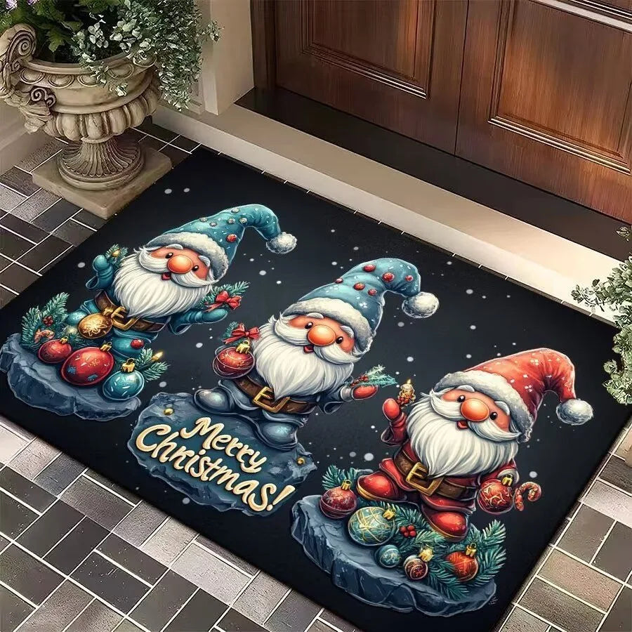 Santa and Reindeer Entryway Mat