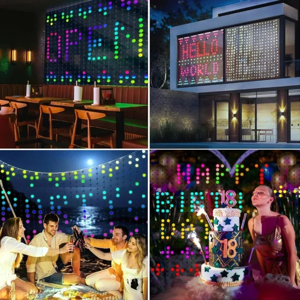 App Controlled Christmas Curtain Lights