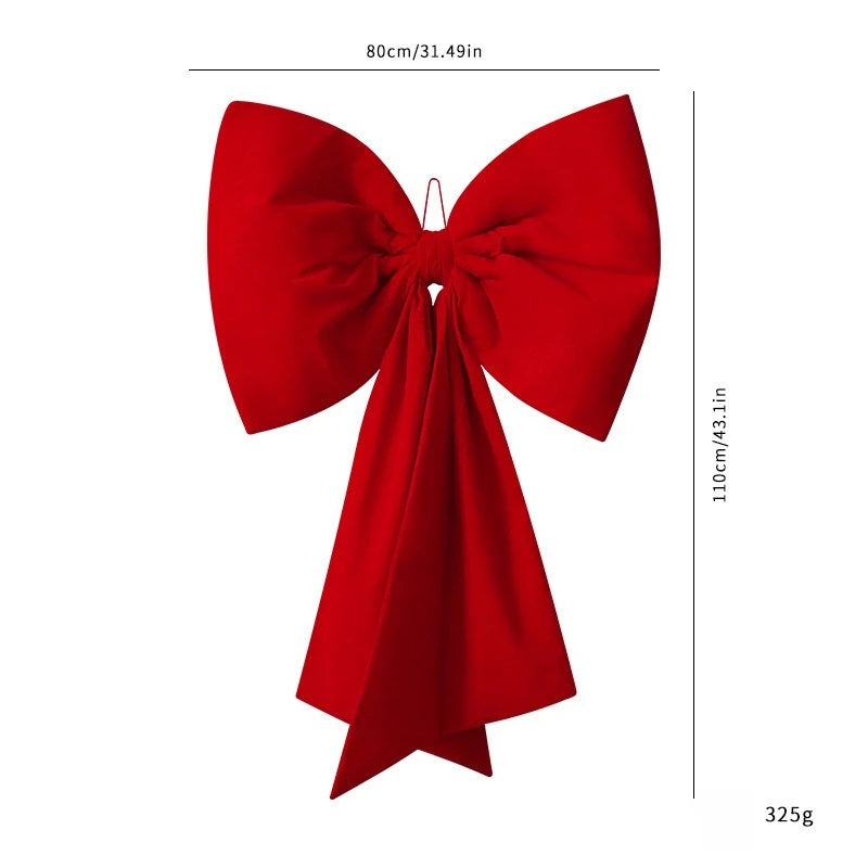 Christmas Bow Red Velvet Tree Toppers Ornament