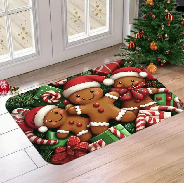 Cheerful Christmas Gnome Door Mat