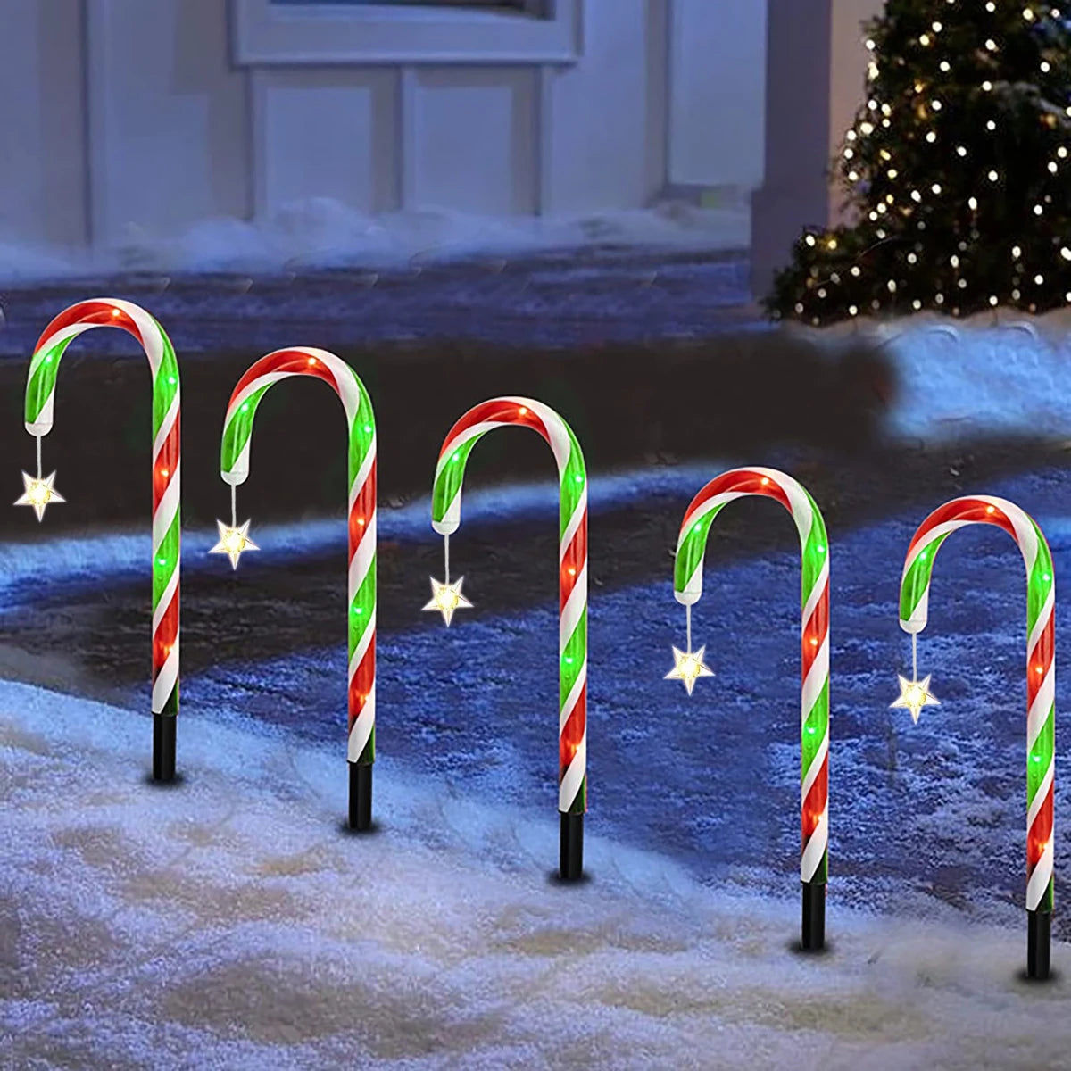 Solar Candy Cane Pathway Lights