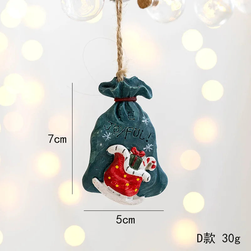 Merry Christmas Resin Santa angel Snowman Pendant
