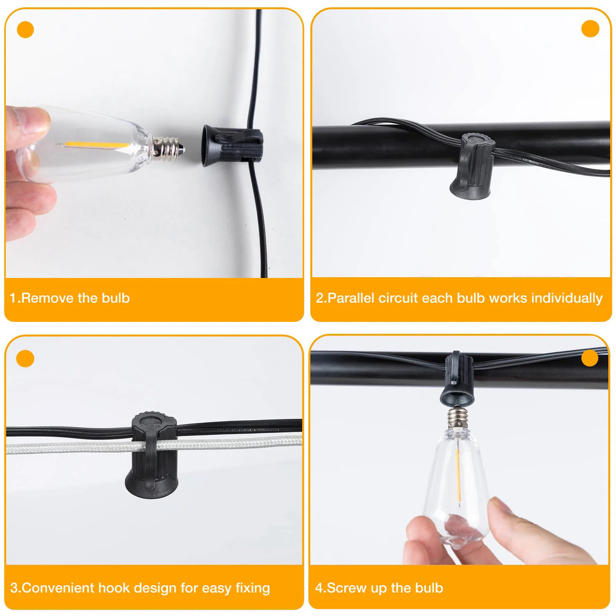 Connectable Shatterproof Holiday Bulbs
