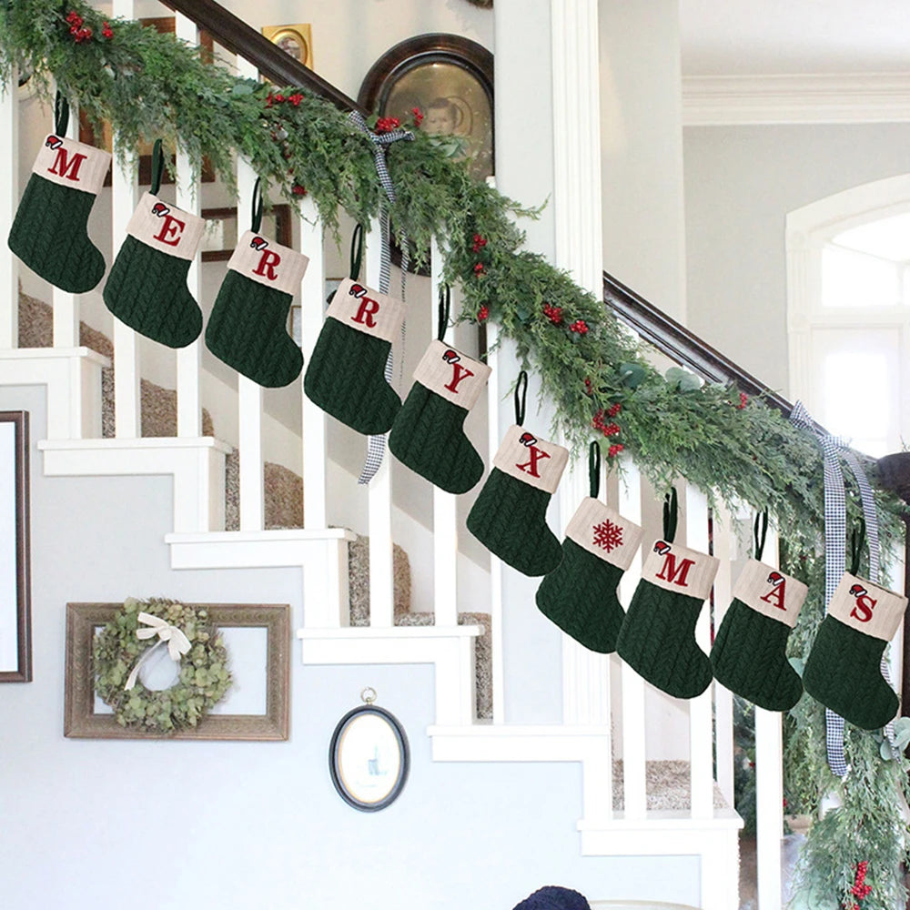 Monogram Christmas Knit Stockings