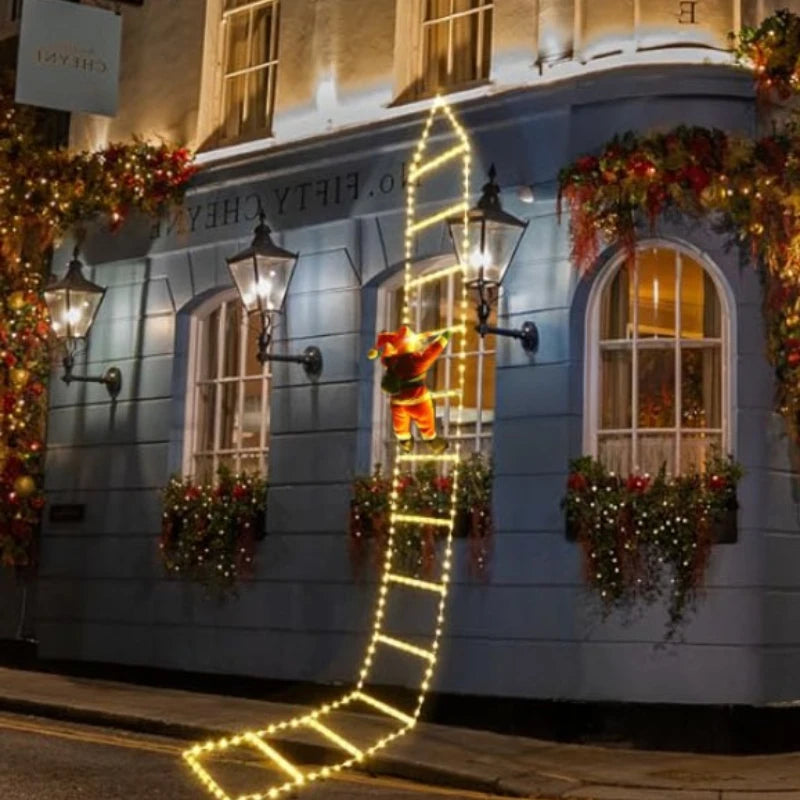 Christmas LED Santa Claus Climbing Ladder Light